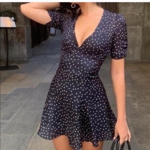 Realisation Par Ozzie 100% Silk Star Print Patriotic Mini Dress Navy S - Picture 2 of 8